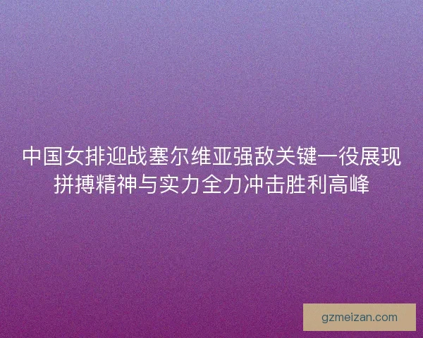中国女排迎战塞尔维亚强敌关键一役展现拼搏精神与实力全力冲击胜利高峰 中国女排迎战塞尔维亚强敌关键一役展现拼搏精神与实力全力冲击胜利高峰