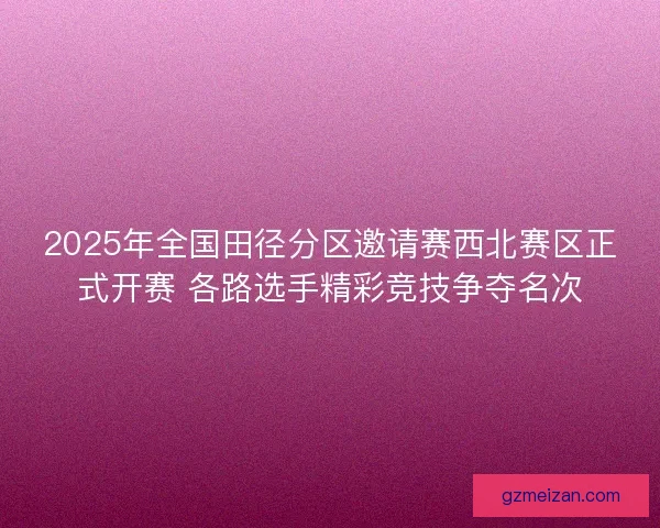 2025年全国田径分区邀请赛西北赛区正式开赛 各路选手精彩竞技争夺名次