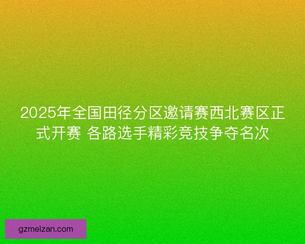 2025年全国田径分区邀请赛西北赛区正式开赛 各路选手精彩竞技争夺名次