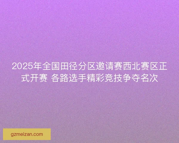 2025年全国田径分区邀请赛西北赛区正式开赛 各路选手精彩竞技争夺名次